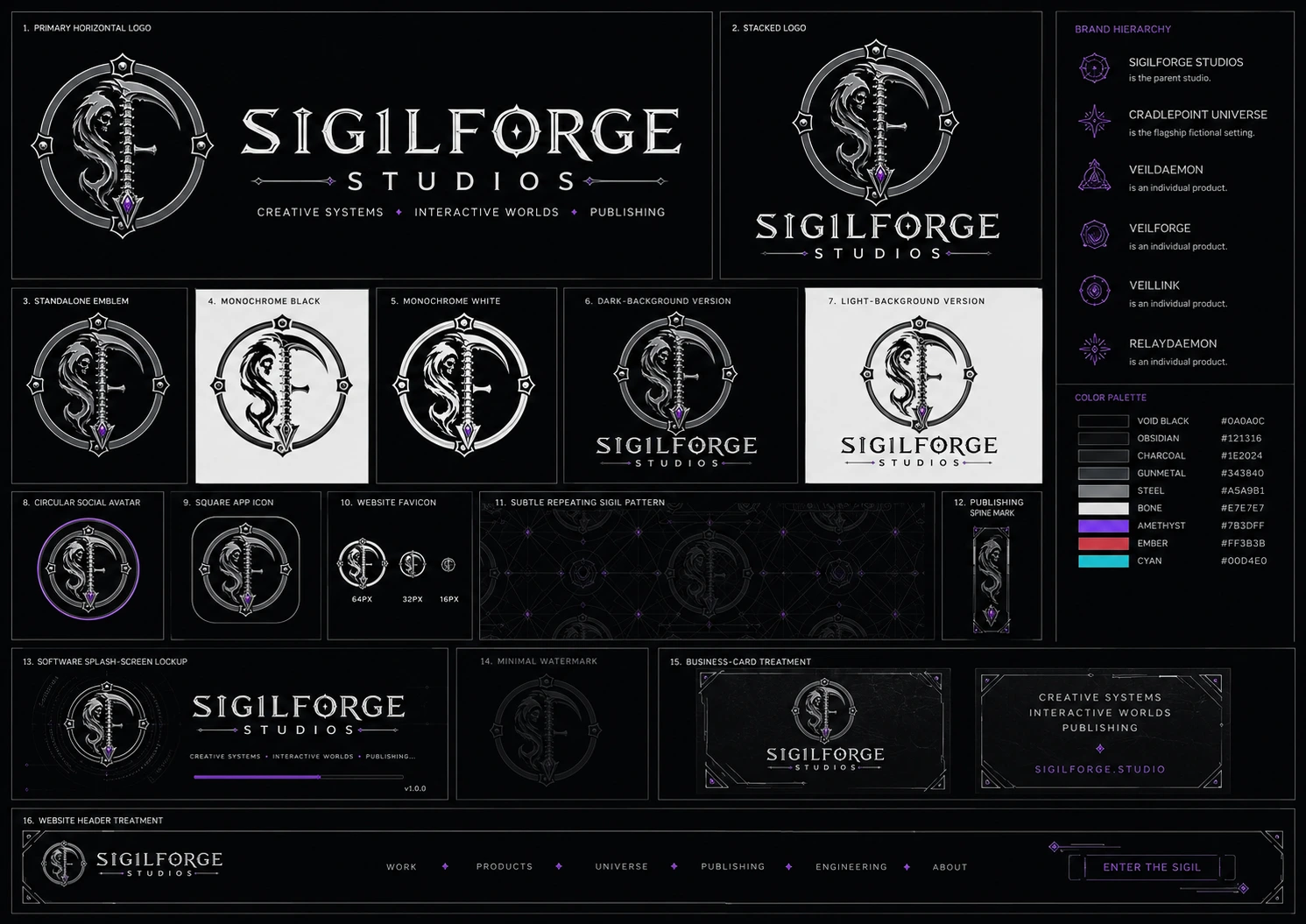 SigilForge Studios official brand board